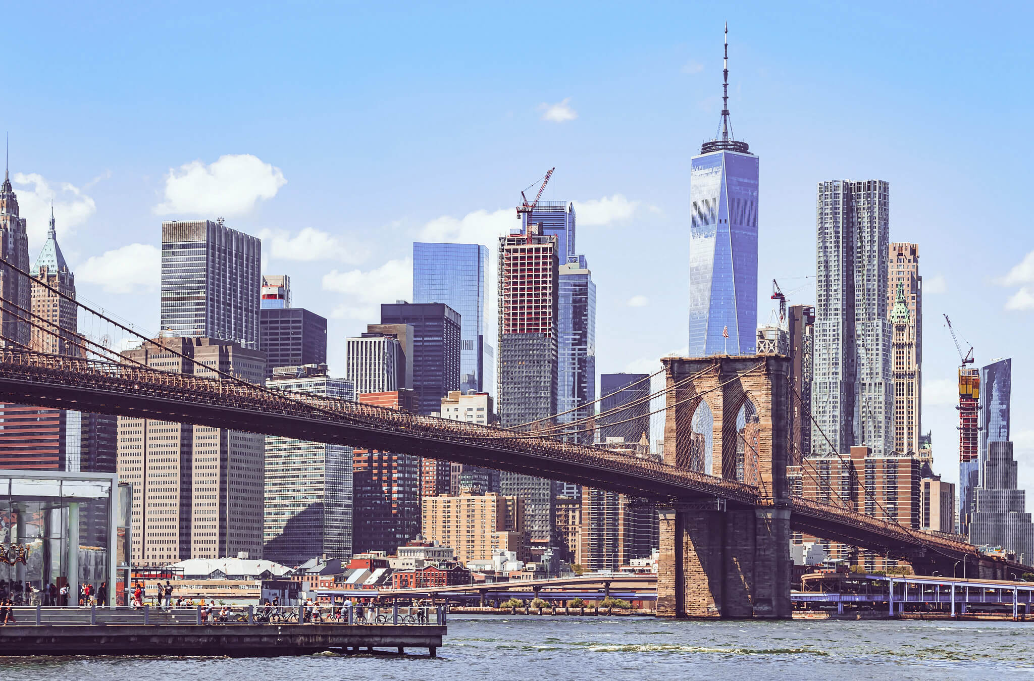 New York City skyline with Brooklyn Bridge